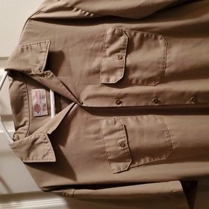 Men's Authentic Dickies XL Tan Button Down Shirt